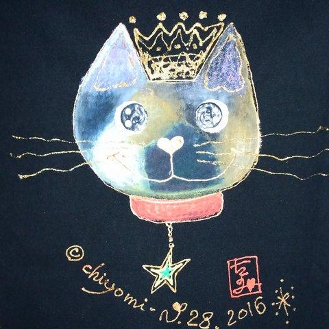 みけ猫様の手描きTシャツ/重ね着タイプ