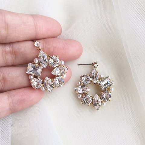 Crystal bijou ring pierce/earring 【SWAROVSKI】