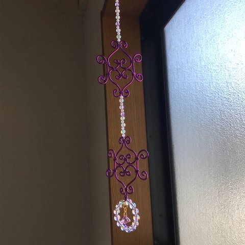 モビール  壁飾り purple-ダマスク