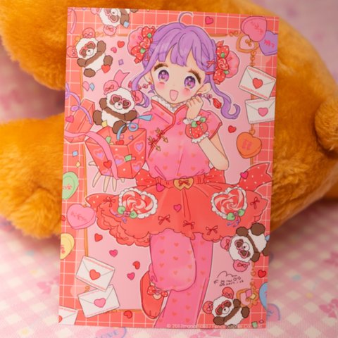 ハートチャイナバレンタイン♡♥☆ポストカード 