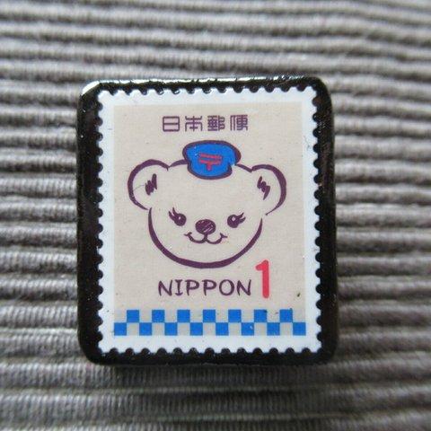 日本　ぽすくま切手ブローチ 7338
