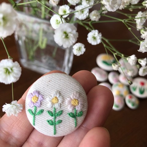 刺繍ボタン【お花】