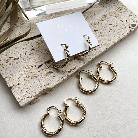 design gold hoop pierce