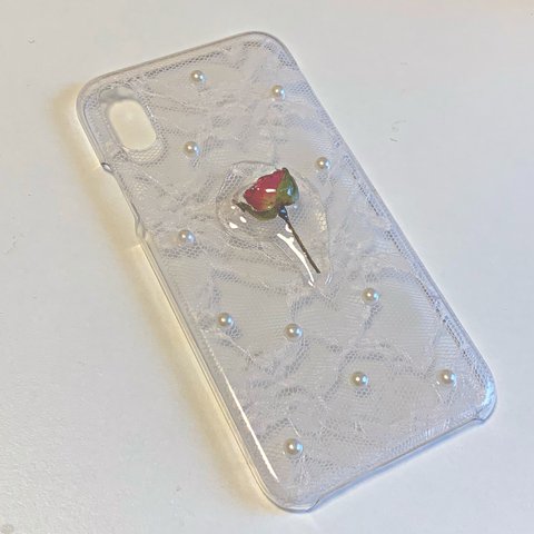 レースモチーフ iphoneカバー  【ホワイト】