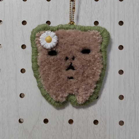 モルモット刺繍キーホルダー