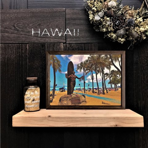 【送料無料】南国の風景☆HAWAII No.740          フレーム付    A4サイズ