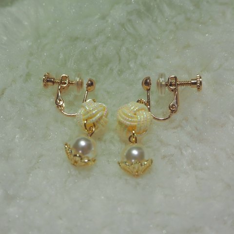 ٭𓈒𓏸玉結び＆パールピアス٭𓈒𓏸