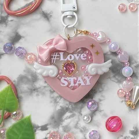 ＃ Love Stay ハートシェイカー バックチャームキーホルダー