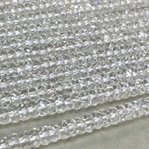 水晶 ボタンカット 3mm*7mm  連売り 40cm スターカット 