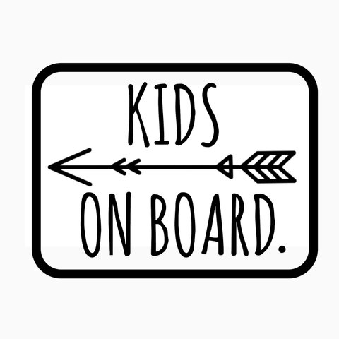 Hachi8sticker☆ 『KIDS ON BOARD』 ☆ ステッカー (１アロータイプ）