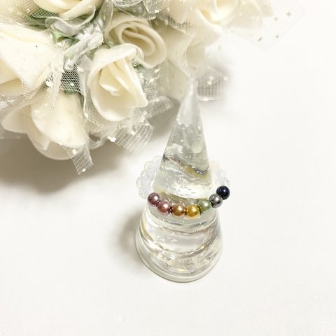 虹色 ピンキーリング ♡ 厄除けアミュレットの七色アクセサリー♪オフィスでもOKのシンプルデザイン♡手元に可愛いお守りを☺︎プレゼントにもぴったり☺︎