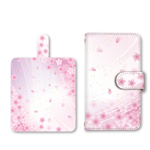 スマホケース iPhone Android 全機種対応 スマホカバー ギャラクシーケース  ミラー 携帯ケース 花柄 桜  大人