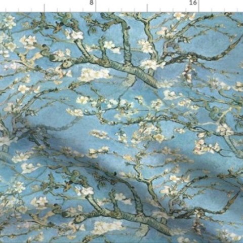 輸入生地 生地 ゴッホ 花咲くアーモンドの木の枝  ハンドメイド素材 