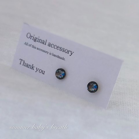 アレルギー対応✴︎再販11♡5mm✴︎スワロフスキー ピアス・イヤリング✴︎ブラック ダイヤモンド