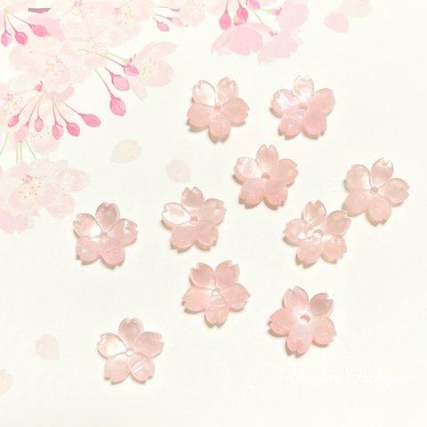 桜のアセテートパーツ　ピンク　10個　⑥