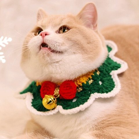 猫襟 ワンちゃん襟 首輪 カギ編み  犬襟 クリスマス サンタクロース　つけ襟