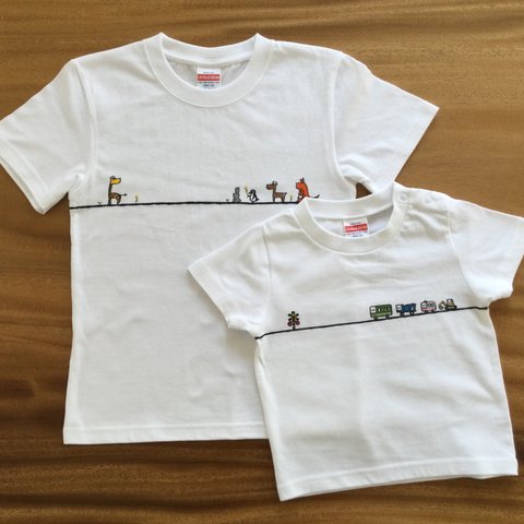 らくがきＴシャツ　一列に並べ！