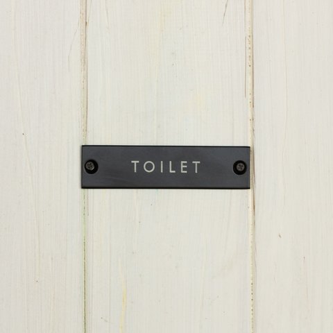 TOILET（トイレ）サインプレート  ブラック トイレやサニタリーのドアに最適 4512706639515