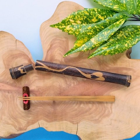 🍜お箸シリーズ💕黒竹の印籠継ぎマイ箸💝