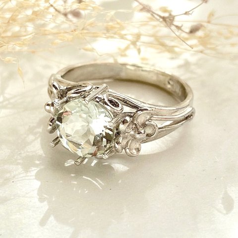 【受注制作】classical ring（グリーンクォーツ）（silver925）