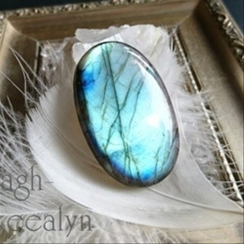 【Labradorite】ラブラドライト　｜No.３　｜オーバル型ルース｜マダガスカル産｜40mm