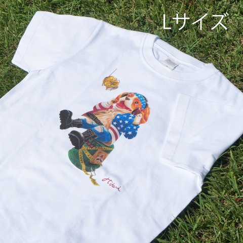 キャバリアTシャツ キャバリアtシャツ  (Lサイズ）【レディース　メンズ　ファッション　ギフト】