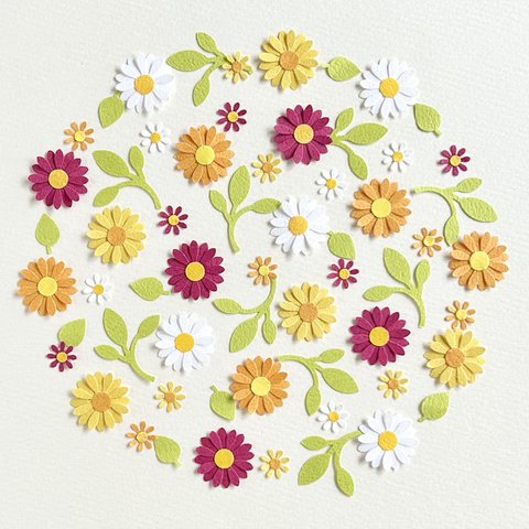 クラフトパンチ　可愛い小さなお花と葉っぱ〜デイジー　寄せ書き　アルバム