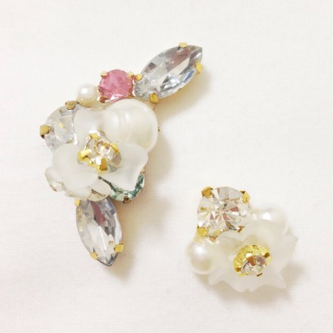 no988/イヤーカフパールビジューピアス