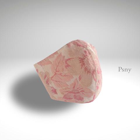 PSNY ジャガード・ラメ・ナクルの上品な美しいマスク エレガントなピンクの花柄が絵画ような奥行きがある高級感のある素材 フィルター入り 立体 大人用 美しい 美人 ますく マスク 敬老の日 FL01