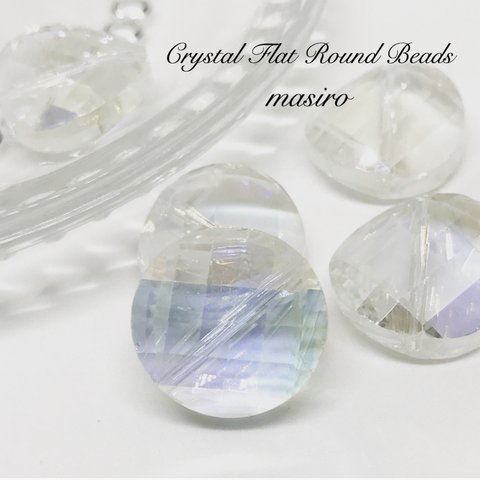 Crystal Flat Round Beads 3pcs
