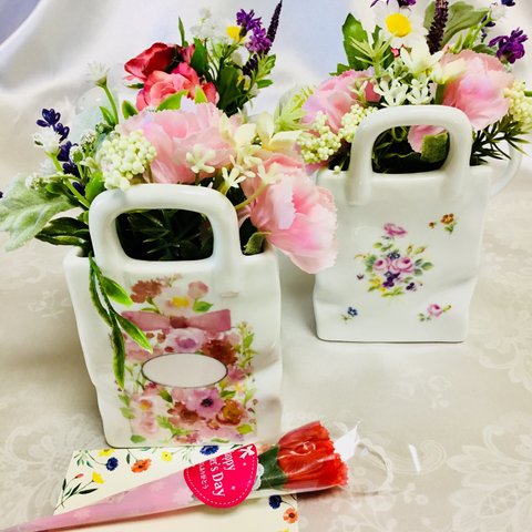 香水瓶柄バッグフラワー💐