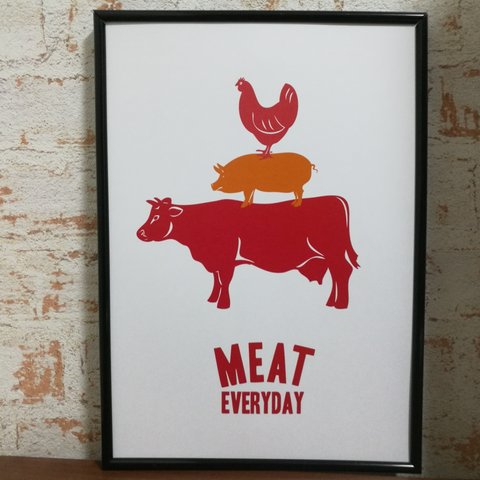 アートポスター　MEAT EVERYDAY.