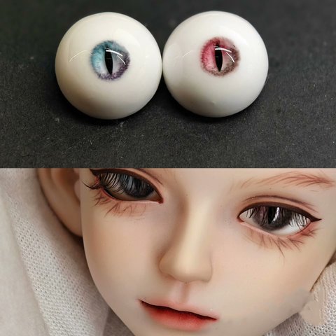 【12mm14mm16mm18mm】 ドールアイ ハンドメイドドール bjd 目 異瞳 サイズ16/6 オビツ11アイ-4748