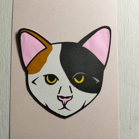 色切り絵はがき（三毛猫）製作キット