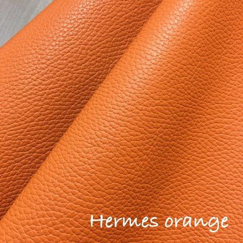 【☆再入荷☆お試しサイズ22.5cm×20cm】カルトナージュ製作に最適　高品質イタリア製レザー orange