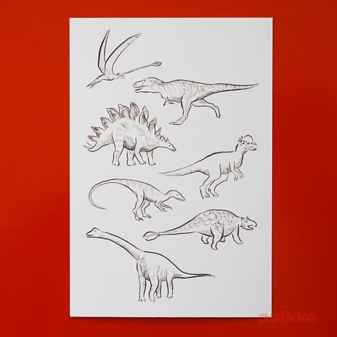 タトゥーシール　恐竜　スケッチ2