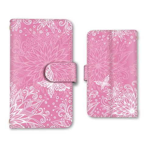 蝶 ピンク スマホケース 携帯ケース