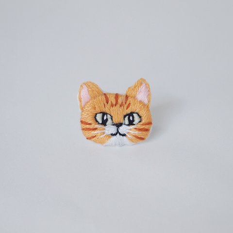 猫 手刺繍ステッカーシール