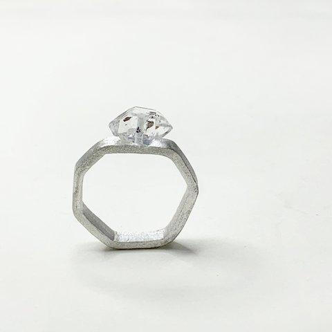 Herkimer Diamond angular リング/ 受注制作