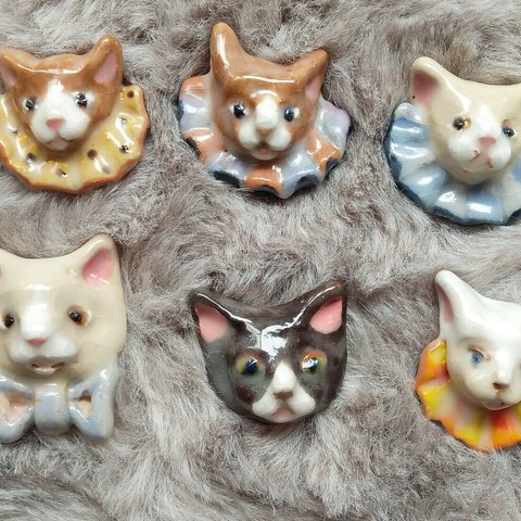 ◆受注制作・オーダー受付◆  陶器　猫　ねこ　cat ネコ　やきもの　レリーフ　小作品　	