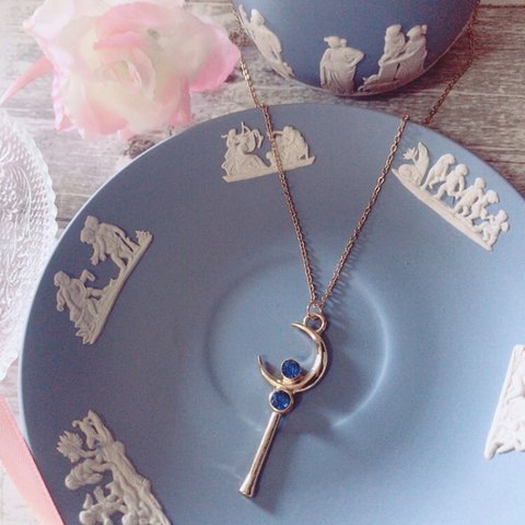 ガーリー キー  ブルー  key necklace