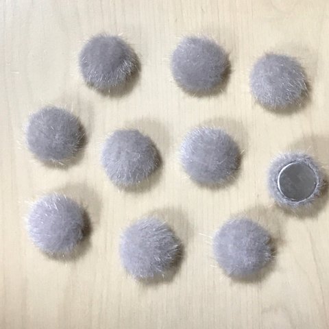 FUR GRAY ROUND DOME CABOCHONS PARTS