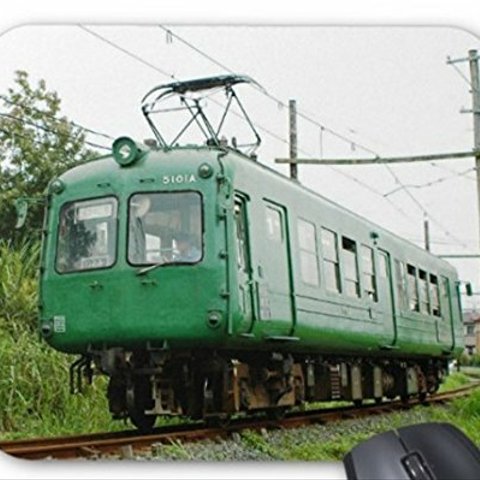 青ガエル、デハ5100形のマウスパッド：フォトパッド（日本の電車シリーズ）