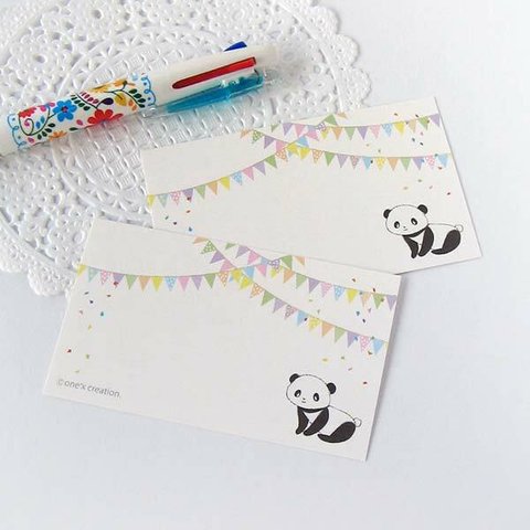 HAPPY パンダ　ミニ メッセージカード（10枚）
