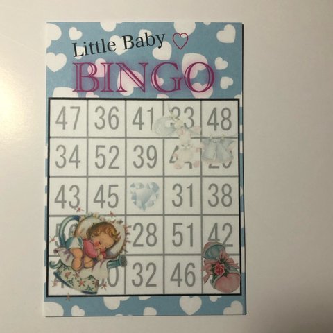 デザインメモ   BINGO柄レトロBaby バラ20枚セット      ハガキサイズ　　285