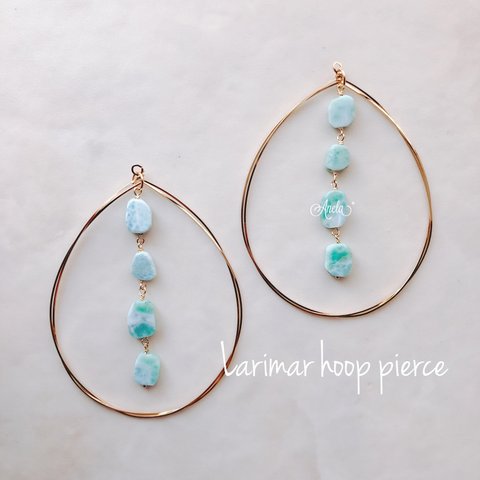 14kgf使用♡Larimar  Line Hoop