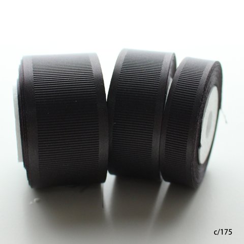 【5m巻】10mm・15mm・25mm・35mm/No,6290 サテンエッジグログラン　175ダークグレー　日本製