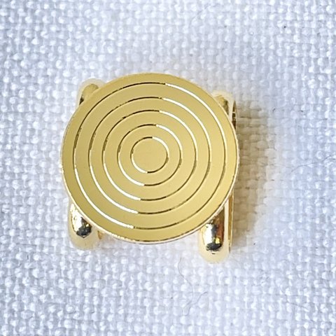 日本製 渦模様 帯留め金具 (三分紐用) 12mm皿 ゴールド/真鍮製