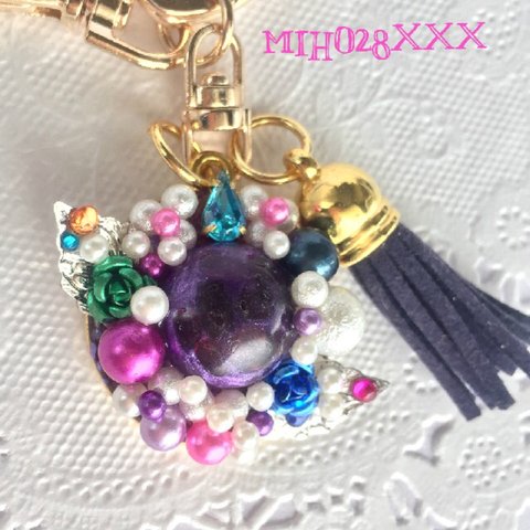 深紫(こきむらさき)のキーホルダー♡レジン♡