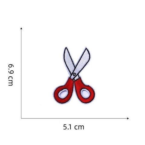 はさみ ハサミ ワッペン アップリケ アイロン 1枚